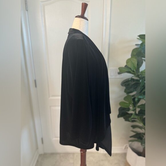 CALVIN KLEIN Black Velour Open Front Jacket in Women’s Plus Size 2X - Picture 4 of 10